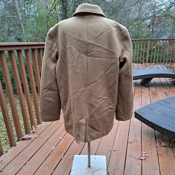 LL Bean VTG Coat Men 100% Wool Large Item 273509 Beige Tan - Picture 2 of 16